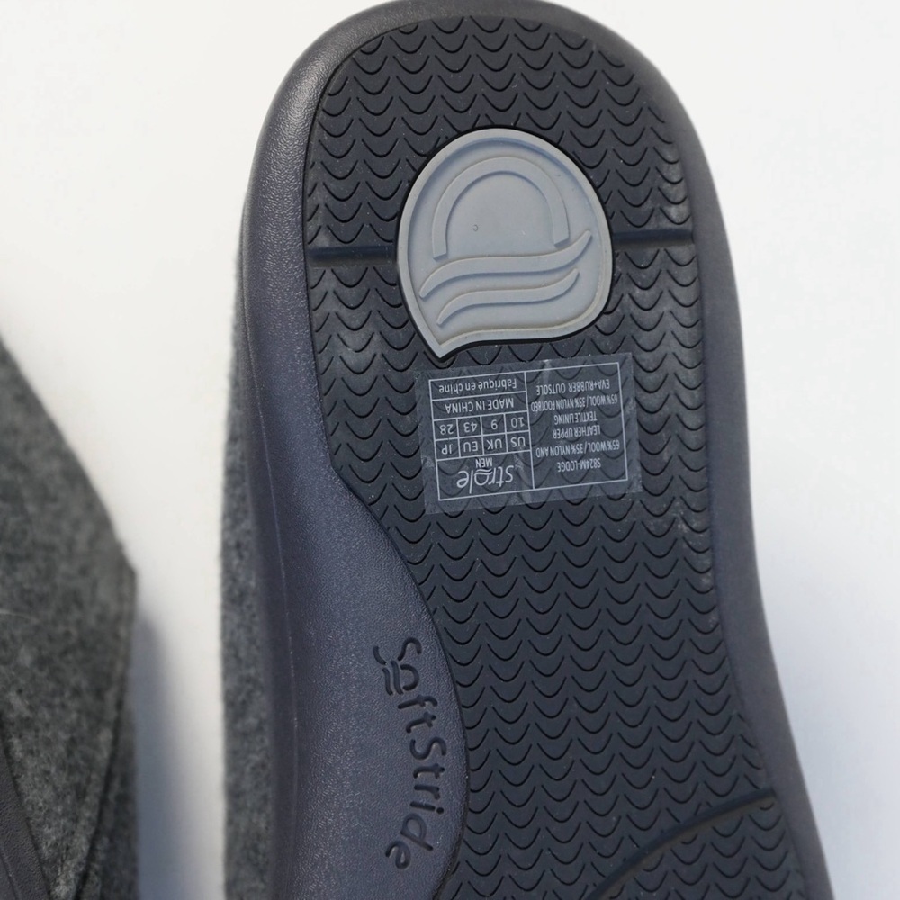 NWT Strole Men's Wool Clogs Orthopedic Support Gray new wide foot comfy cozy - Picture 6 of 8
